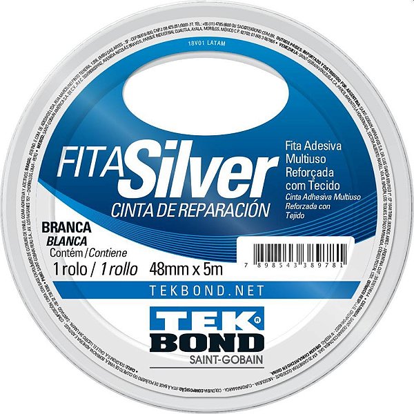 Fita de alta resistencia silver branca 48mmx5m - tekbond (unidade)