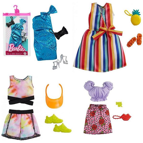 Barbie fashion complete looks roupas (s) - mattel (unidade)