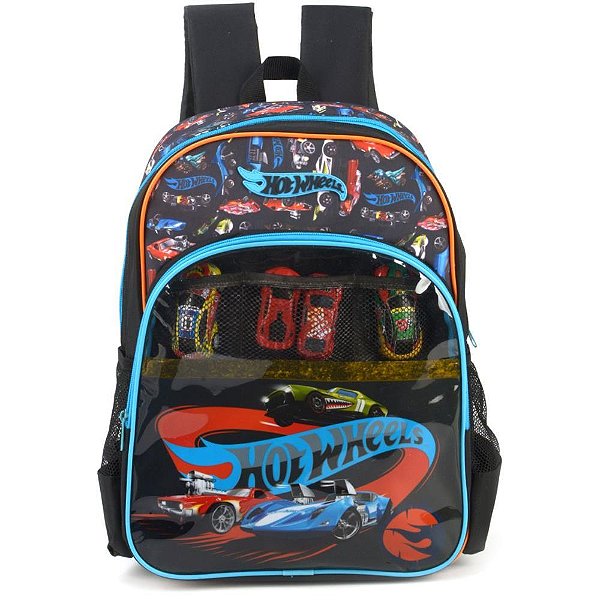 Mochila infantil hot wheels gd pt - luxcel (unidade)