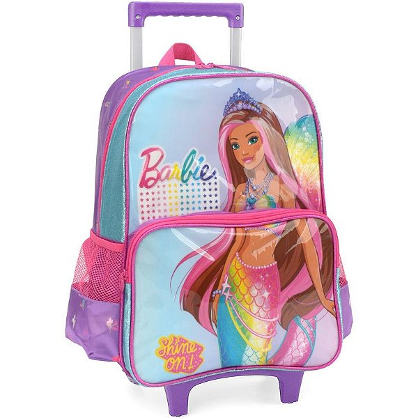 Mochila infantil com rodinha barbie gd vl - luxcel (unidade)
