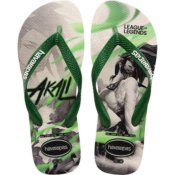 Chinelo havaianas licenciado league of legends 37/8 bege pa - havaianas (par)