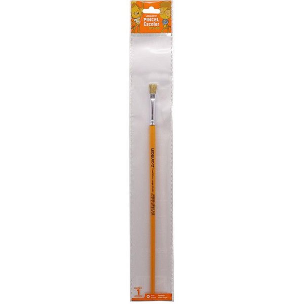 Pincel artesanal chato 815 n.08 amarelo bl.c/1 - leonora (blister)