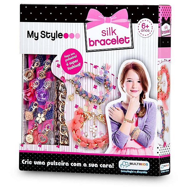 Bijuteria e micanga my style kit pulseiras de seda - multikids (kit)