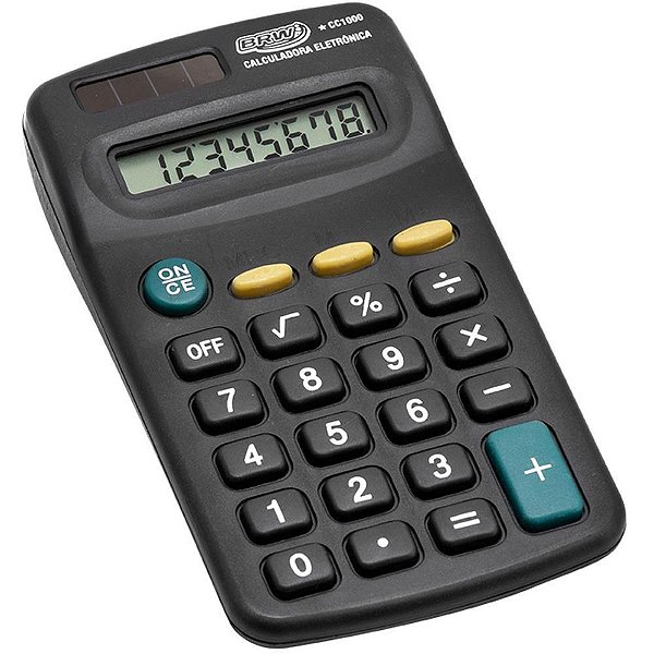 Calculadora de bolso 8 dig. 11,3x6,5x2,10cm preta - brw (unidade)