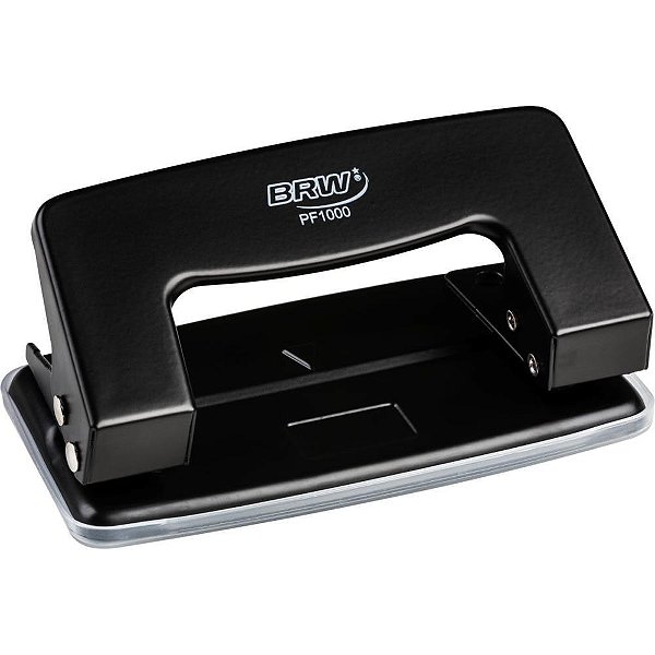Perfurador de papel metal 2 furos p/10fls preto - brw (unidade)