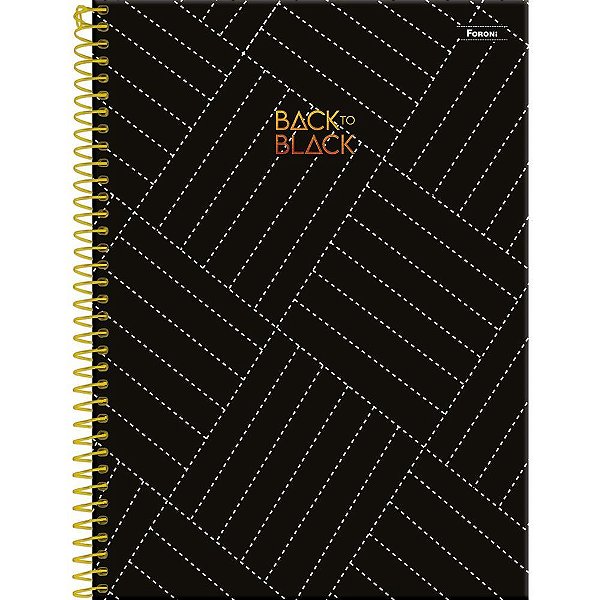 Caderno 10x1 capa dura back to black 160fls. - foroni (pct.c/04)