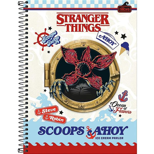 Caderno 01x1 capa dura stranger things 80fls connect - tilibra (pct.c/04)