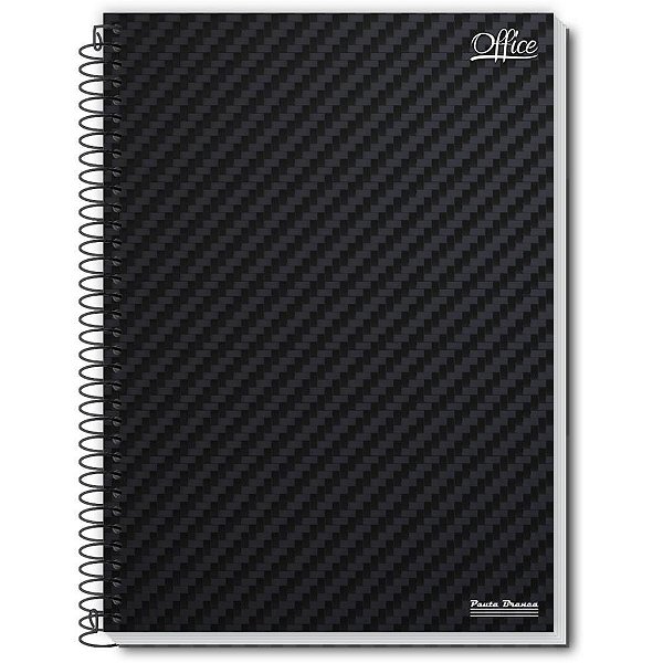 Caderno espiral 1/4 capa dura office 80fls. - pauta branca (pct.c/05)