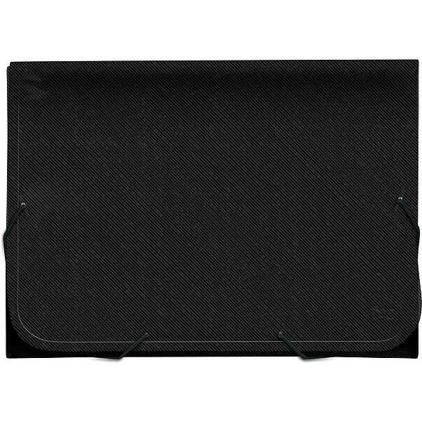 Pasta sanfonada plastica a4 12 divisoes all black - dac (unidade)