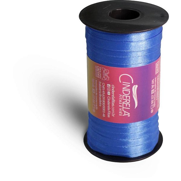 Fita de cetim 07mm 100m. azul royal - cinderela (unidade)