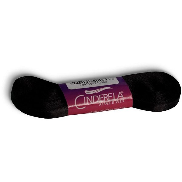 Fita de cetim 07mm 10m. preto - cinderela (unidade)