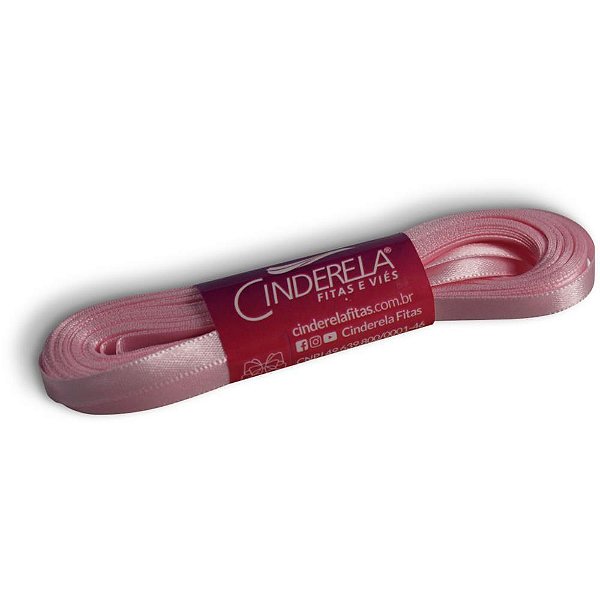 Fita de cetim 07mm 10m. rosa - cinderela (unidade)