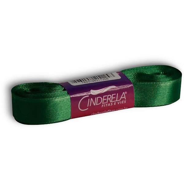 Fita de cetim 15mm 10m. verde bandeira - cinderela (unidade)