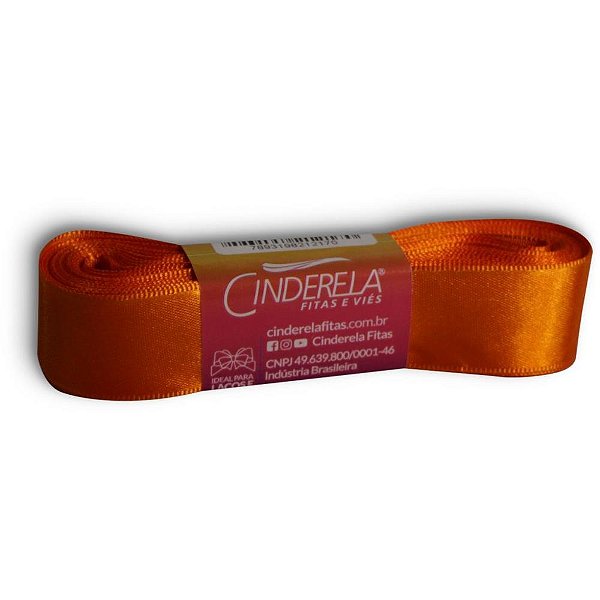 Fita de cetim 22mm 10m. laranja - cinderela (unidade)