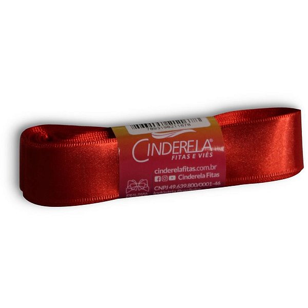 Fita de cetim 22mm 10m. vermelho paixao - cinderela (unidade)