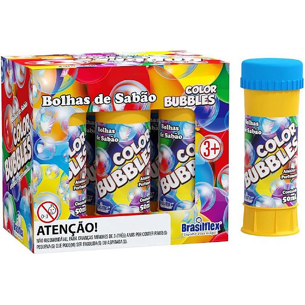 Bolha de sabao color bubble 50ml - brasilflex (cx.c/06)