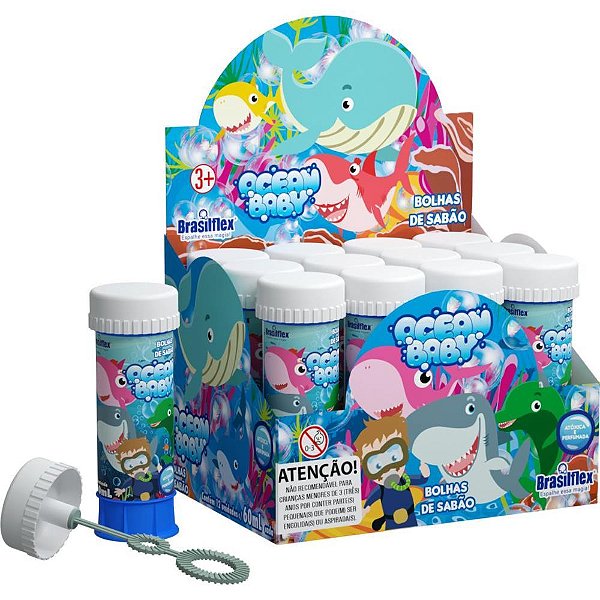 Bolha de sabao ocean baby 60ml - brasilflex (cx.c/12)