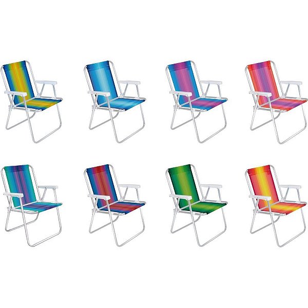 Cadeira p/piscina/praia alta de aluminio p/110k - mor (unidade)