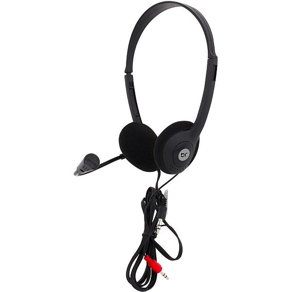 Fone de ouvido com microfone headset office 10 preto - bright (unidade)