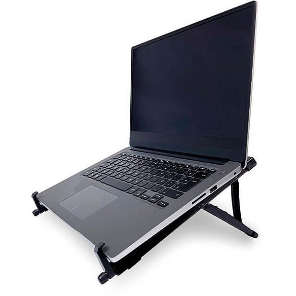 Suporte para notebook regulavel abs preto - reliza (unidade)