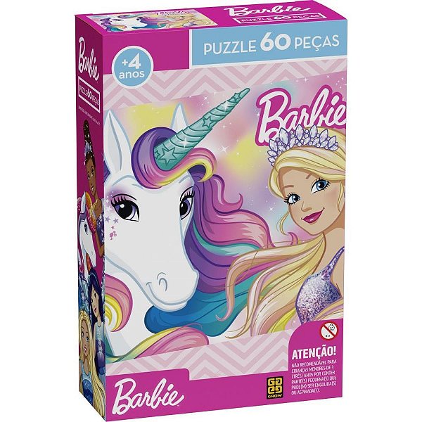 Quebra-cabeca cartonado barbie p60 - grow (unidade)