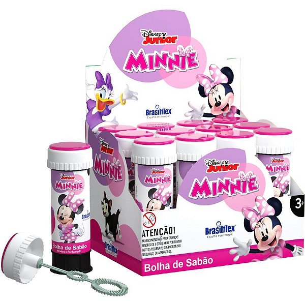 Bolha de sabao minnie 60ml c/jogo - brasilflex (cx.c/12)