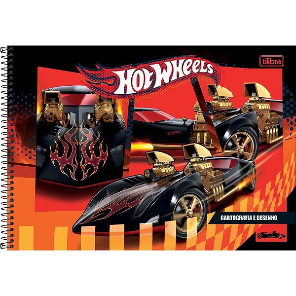 Caderno desenho univ capa dura hot wheels 80fls. - tilibra (pct.c/04)