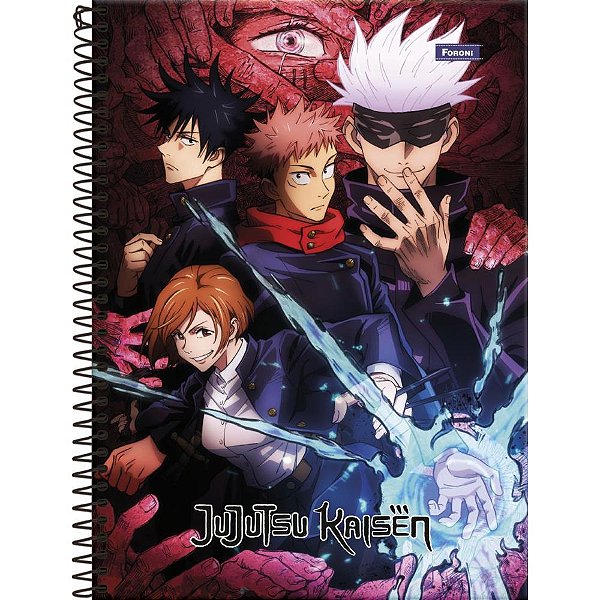 Caderno 10x1 capa dura jujutsu kaisen 160f - foroni (pct.c/04)
