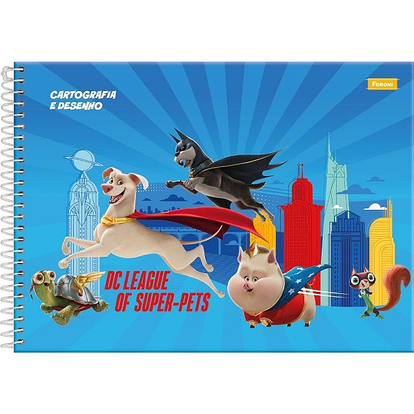 Caderno desenho univ capa dura super pets 80fls. - foroni (pct.c/05)