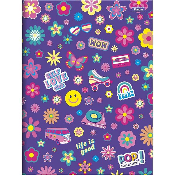 Caderno brochurao capa dura pop collection 96fls. - foroni (pct.c/05)