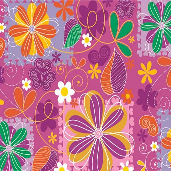 Papel presente bobina couche 60cm.mod.191 flores e cores - v.m.p. (bo-100mts)