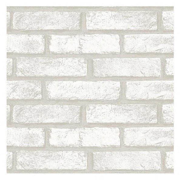 Plastico adesivo 45cmx10m fantasia tijolo branco 0,80 - leonora (rolo)