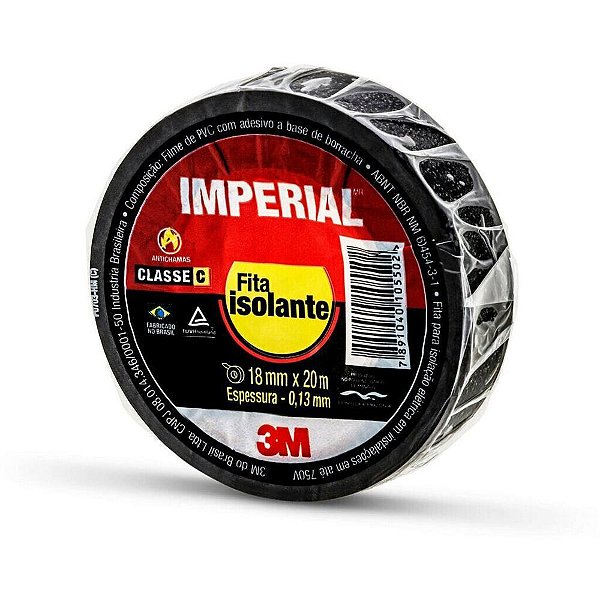 Fita isolante imperial slim 18mmx20m - 3m (pct.c/10)