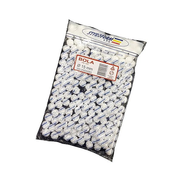Bola em eps 015mm pacote c/200 bolinhas - styroform (pacote)