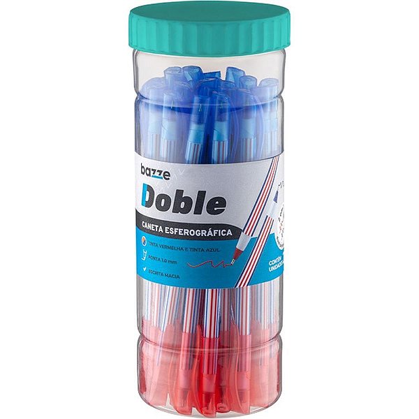 Caneta esferografica bazze doble bicolor az/vm - summit (pote-24)