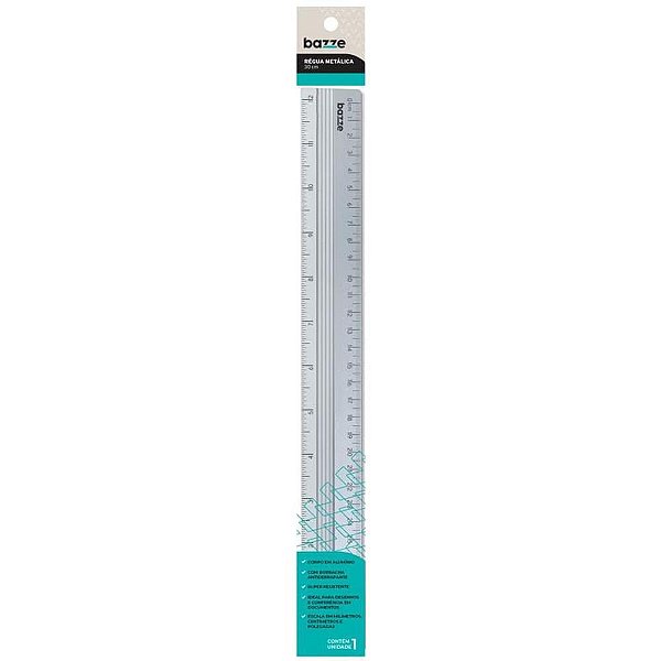 Regua de aluminio bazze metal 30cm - summit (cx.c/10)