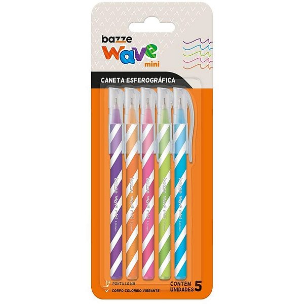 Caneta esferografica bazze wave mini 5 cores - summit (bl.c/05)