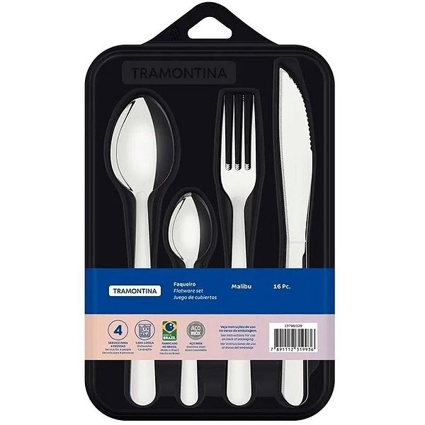Talher faqueiro malibu 16pc inox - tramontina (unidade)
