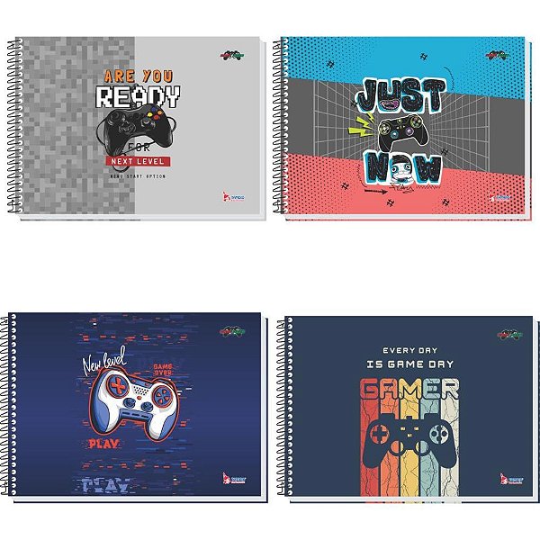 Caderno desenho univ capa dura game over 48f espiral - tamoio (pct.c/04)