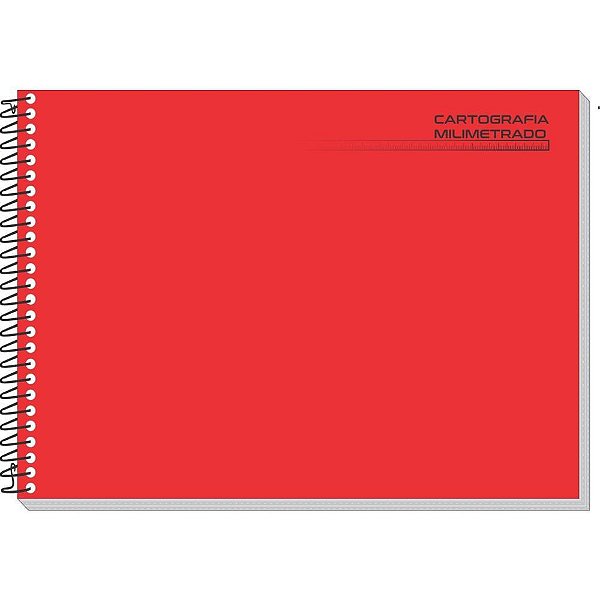 Caderno desenho milimetrado vermelho liso 48f univ esp c.d - tamoio (pct.c/04)