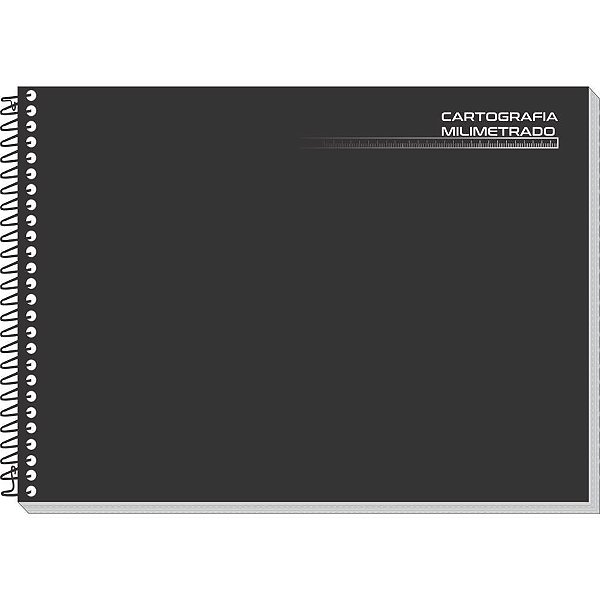Caderno desenho milimetrado preto liso 96f univ espiral cd - tamoio (pct.c/04)