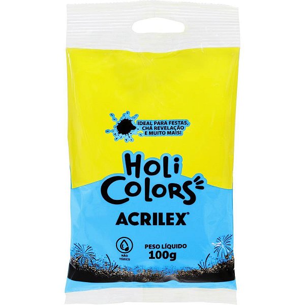 Artigo para festa holi colors 100g azul turquesa - acrilex (cx.c/10)