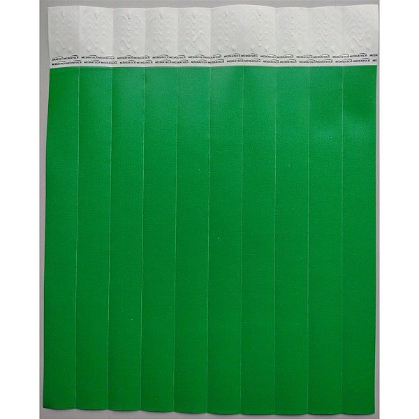 Pulseira identificacao med verde bandeira - tecnomidia (pct.c/100)