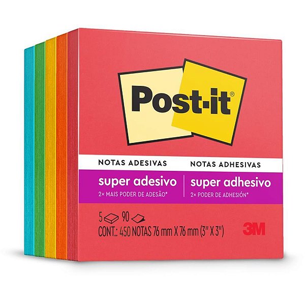 Bloco de recado post-it colecao diversao 76x76mm - 3m (pct.c/450fl)