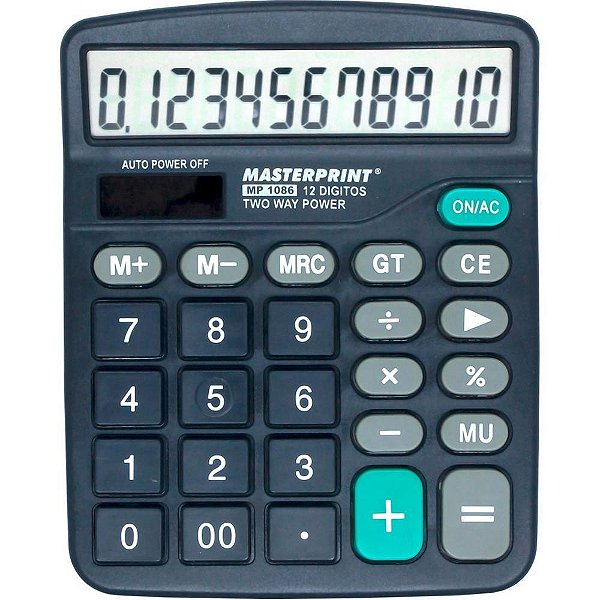 Calculadora de mesa 12 dig.mp 1086 az/cz pl/solar - masterprint (unidade)