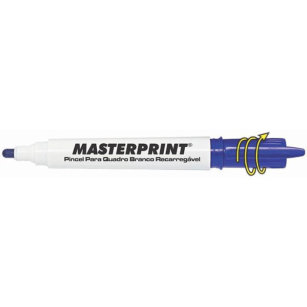Pincel quadro branco mp 619 azul recarregavel - masterprint (cx.c/12)