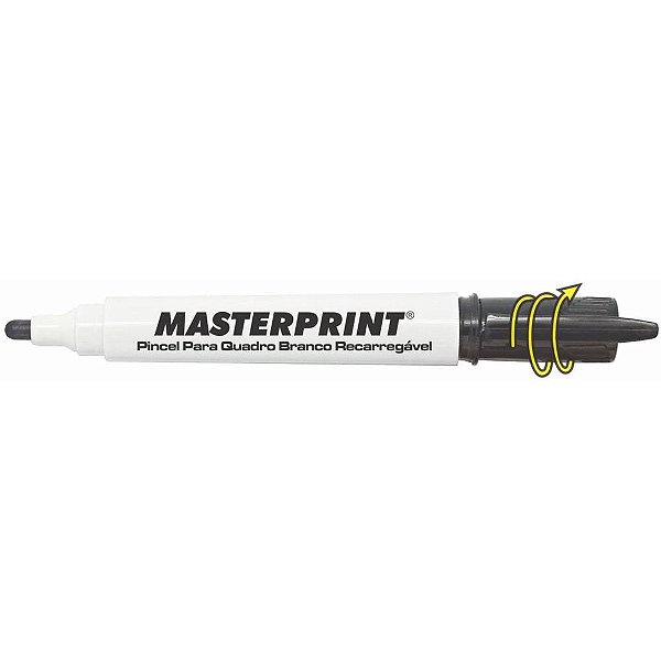 Pincel quadro branco mp 619 preto recarregavel - masterprint (cx.c/12)