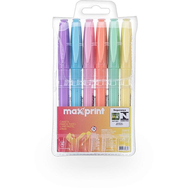 Caneta marca texto lumis pastel 6 cores - maxprint (bl.c/06)