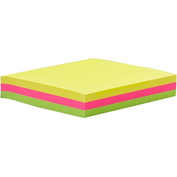 Bloco de recado autoadesivo 76x76mm medio 3cores neon 150f - maxprint (unidade)