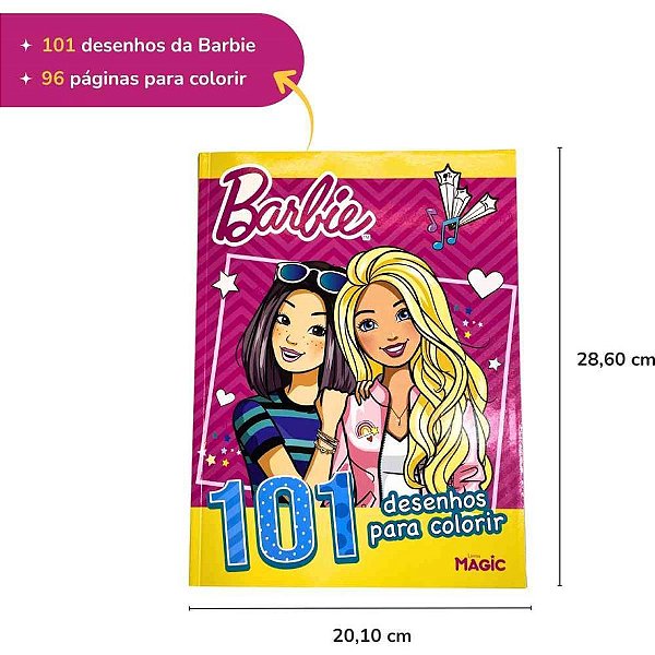 Livro infantil colorir 101 desenhos barbie 104p 20x27 - magic kids (unidade)